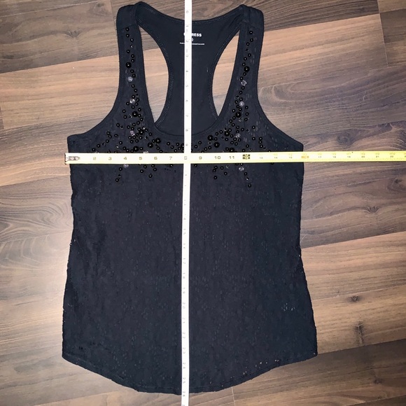 Black lace tank with bead embellishments - Picture 4 of 7